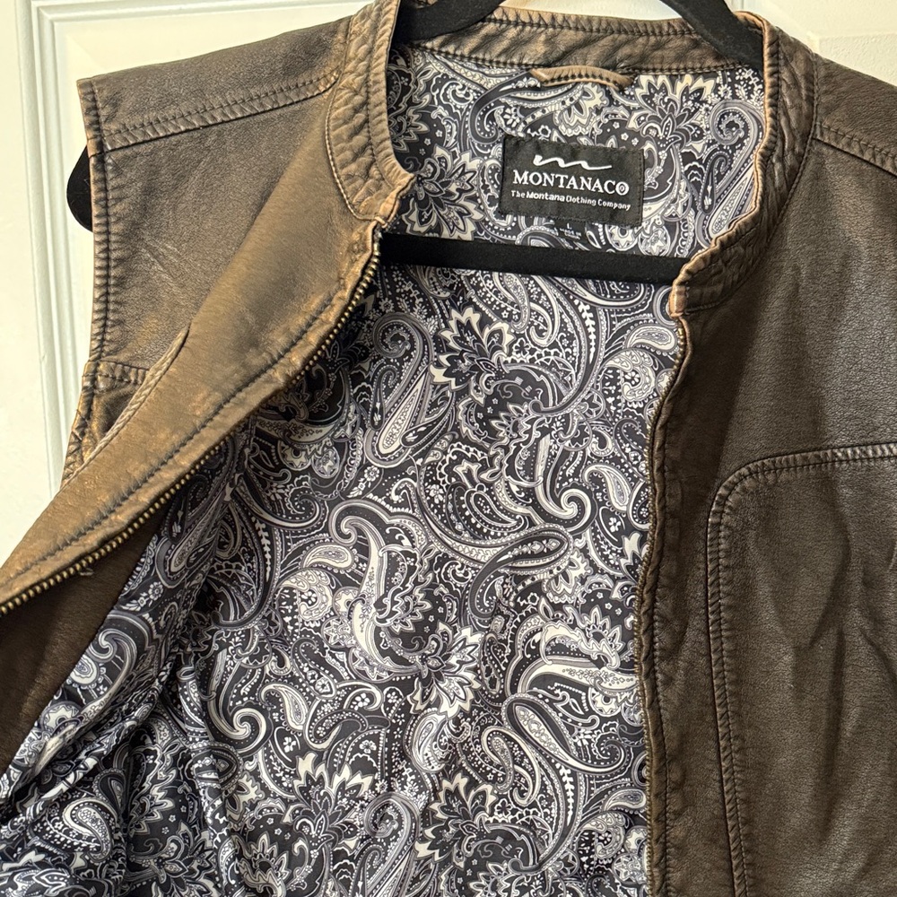 Women’s Montana Co Brown Faux Leather Vest